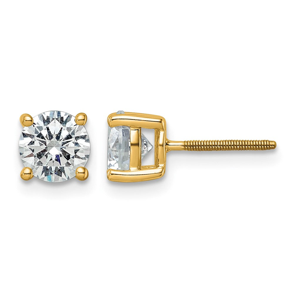 18ky 3ct Lab Grown Diamond VS+ F+ Round Complete Screwback Stud Earrings