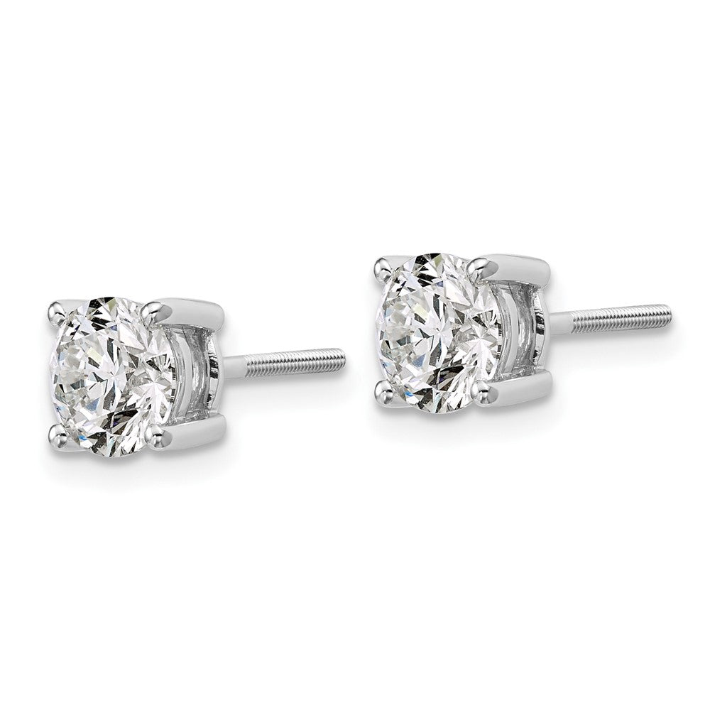 Plat 4ct Cert Lab Grown Diamond VS+ F+ Round Comp Screwback Earrings