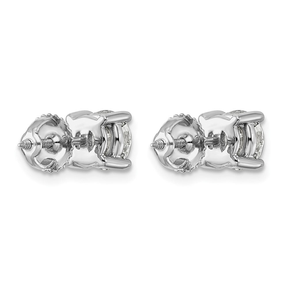 Plat 5ct Cert Lab Grown Dia VS+ F+ Round Comp Screwback Earrings