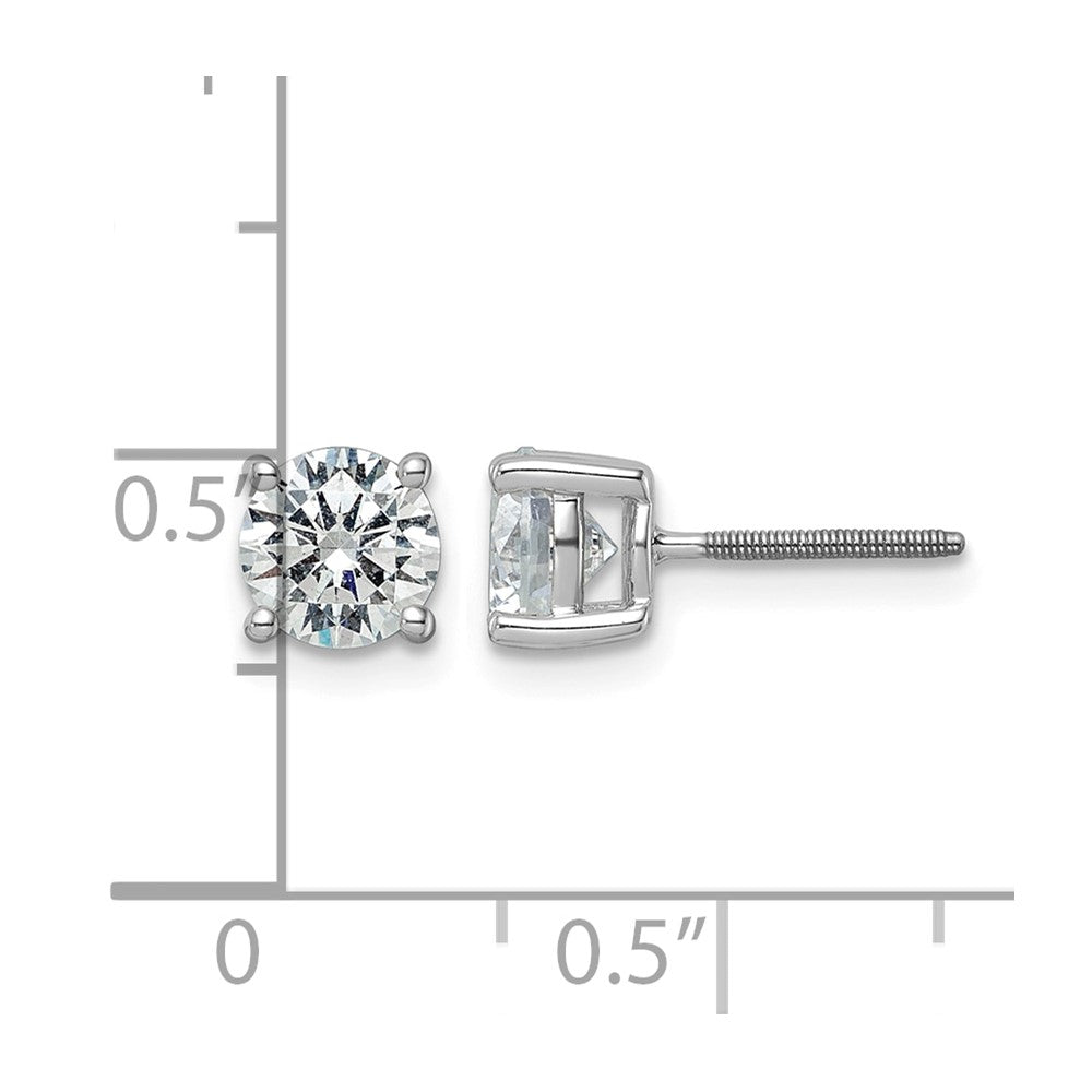 Plat 2 1/2ct Lab Grown Diamond VS+ F+ Round Comp Screwback Stud Earrings
