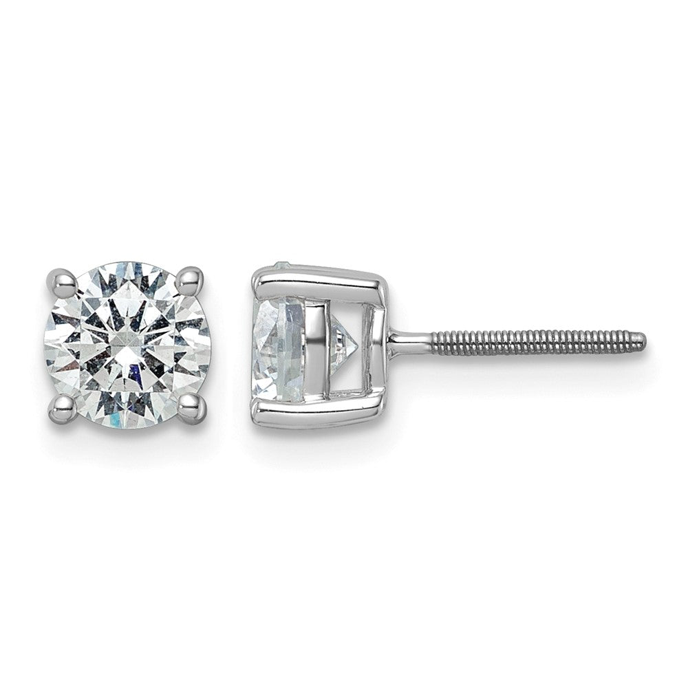 Plat 4ct Cert Lab Grown Diamond VS+ F+ Round Comp Screwback Earrings