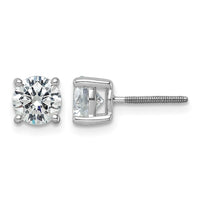 Plat 5ct Cert Lab Grown Dia VS+ F+ Round Comp Screwback Earrings