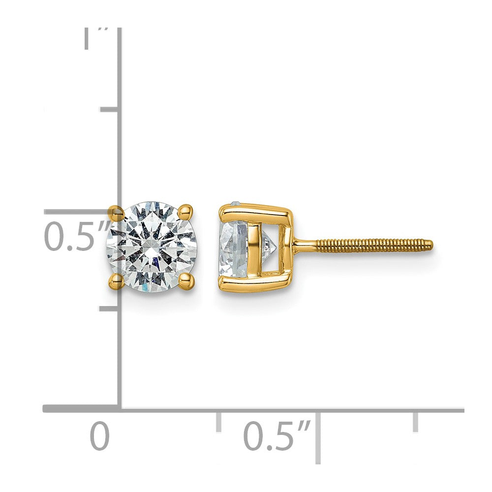 14ky 4ct Lab Grown Diamond VS/SI+ G+ Comp Screwback Hvywt Earrings