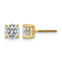14ky 2ct Cert Lab Grown Dia VS+ F+ Comp Screwback Hvywt Earrings