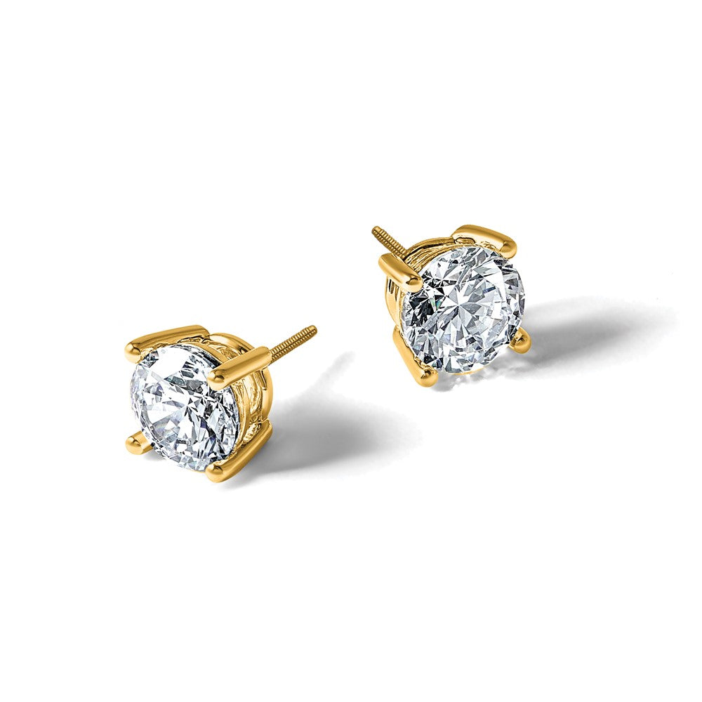 18ky 4ct Lab Grown Diamond VS+ F+ Round Complete Screwback Earrings