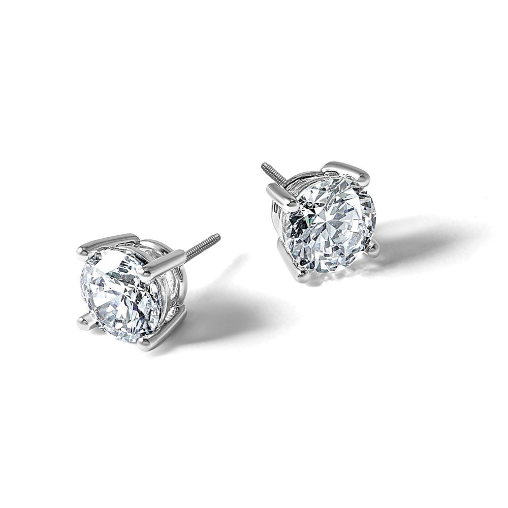 Plat 4ct Cert Lab Grown Diamond VS+ F+ Round Comp Screwback Earrings