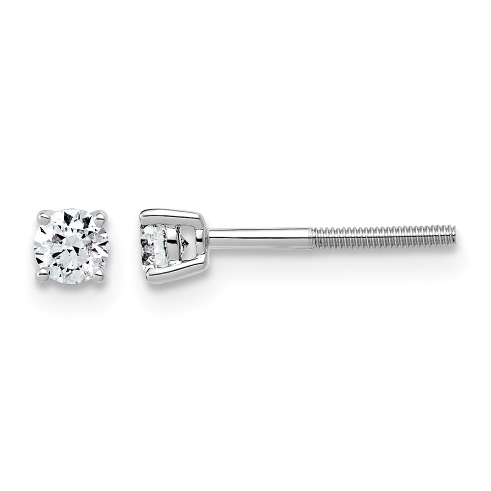 14kw 1/4ct Lab Grown Dia VS+ F+ Round Comp Ltwt Screwback Earrings