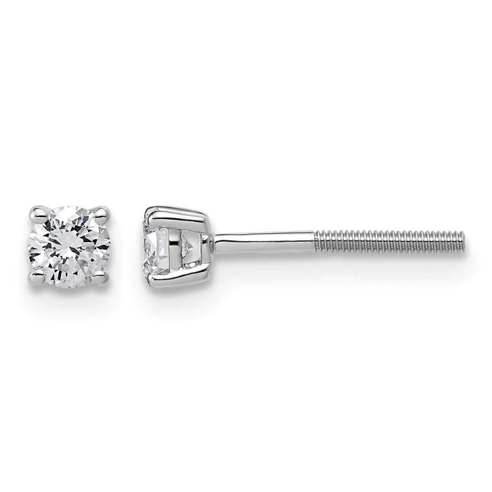 14kw 1/3ct Lab Grown Dia VS+ F+ Round Comp Ltwt Screwback Earrings