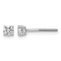 14kw 1/3ct Lab Grown Dia VS+ F+ Round Comp Ltwt Screwback Earrings
