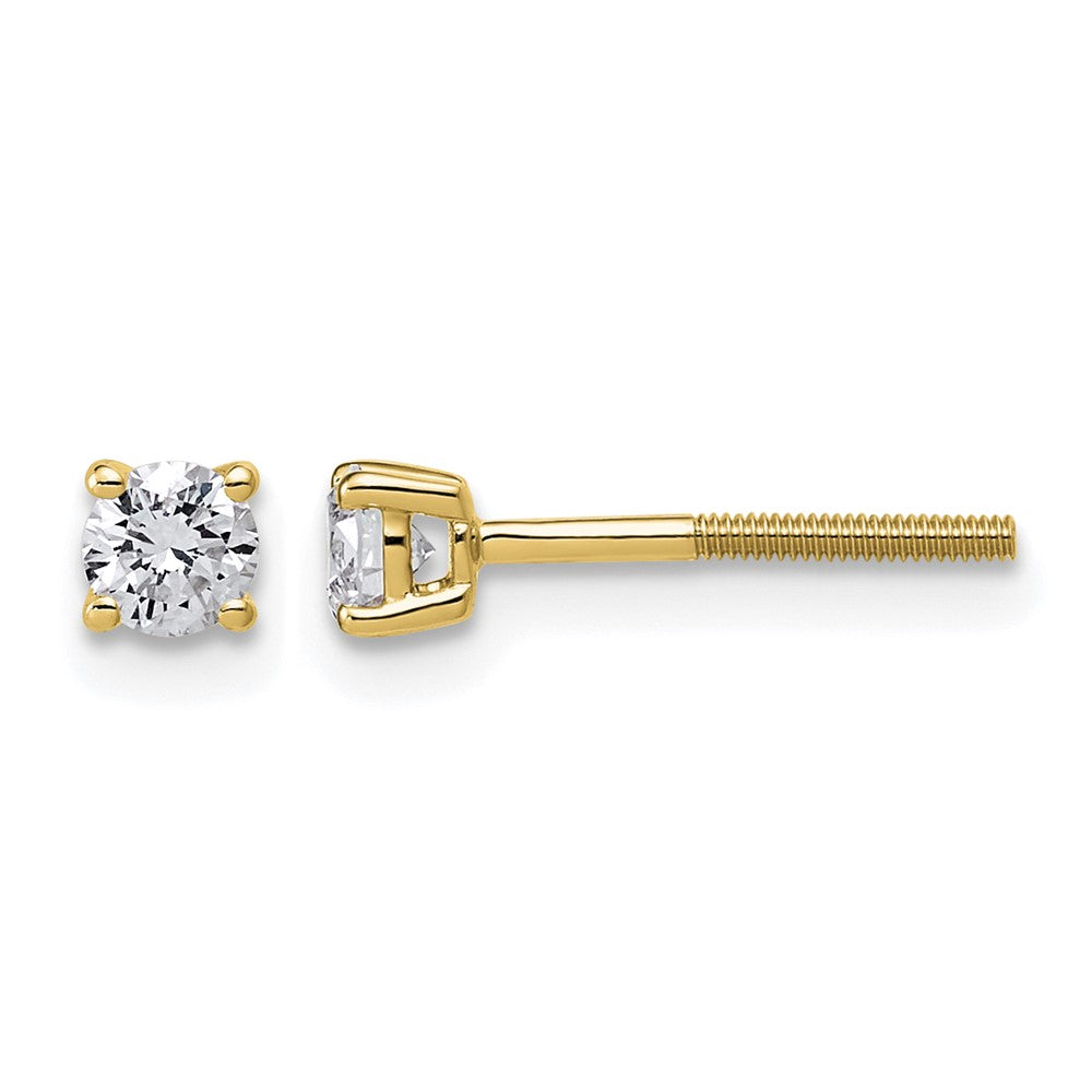 14ky 1/3ct Lab Grown Dia VS+ F+ Round Comp Ltwt Screwback Earrings