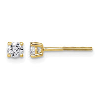 14ky 1/3ct Lab Grown Dia VS+ F+ Round Comp Ltwt Screwback Earrings