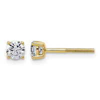 14ky 1/2ct Lab Grown Dia VS/SI+ G+ Round Comp Ltwt Screwback Earrings