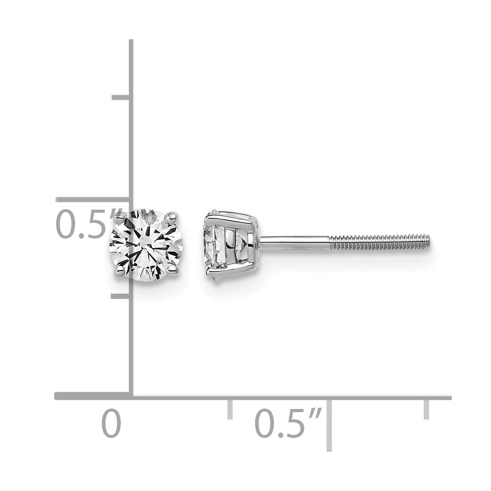 14kw 5/8ct Lab Grown Dia VS+ F+ Comp Lightweight Screwback Earrings