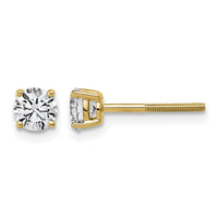 14ky 5/8ct Lab Grown Dia VS+ F+ Comp Lightweight Screwback Earrings