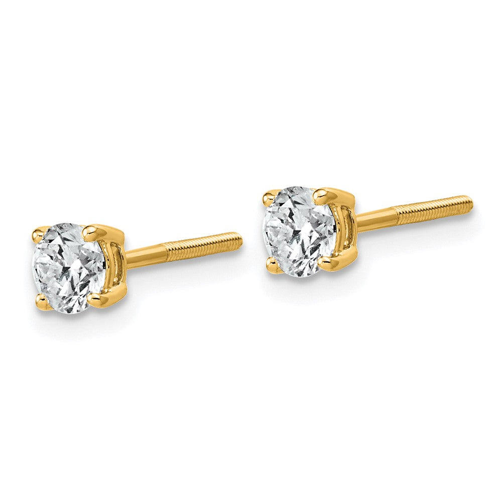 14ky 3/4ct Lab Grown Dia VS+ F+ Comp Lightweight Screwback Earrings