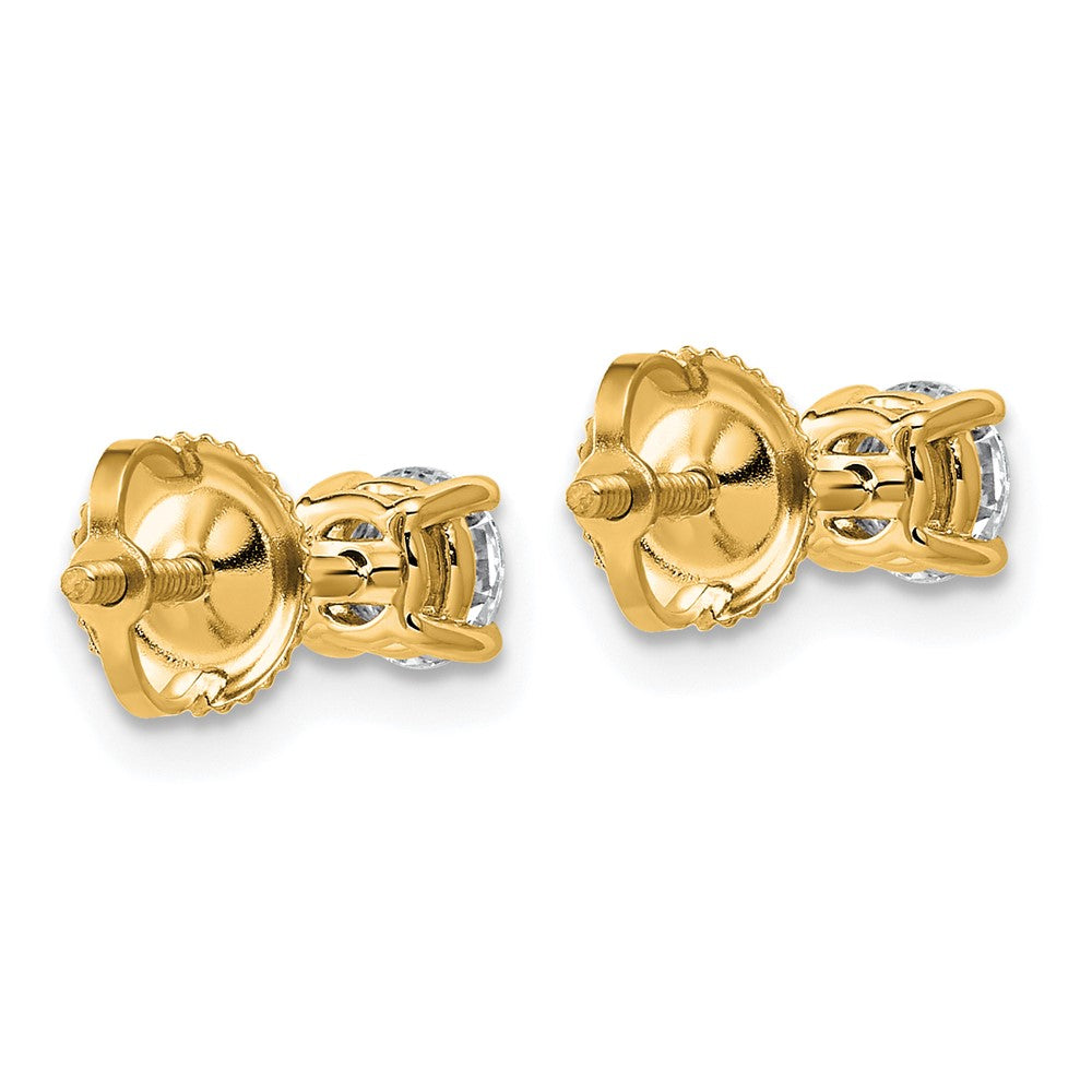 14ky 3/4ct Lab Grown Dia VS+ F+ Comp Lightweight Screwback Earrings
