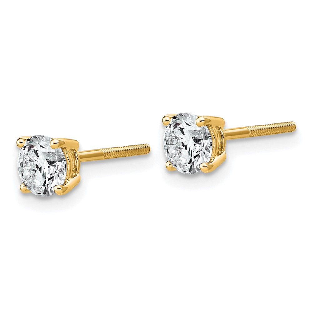 14ky 1ct Lab Grown Dia VS+ F+ Comp Lightweight Screwback Earrings
