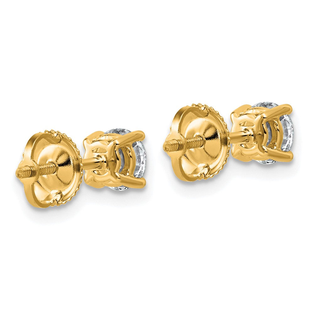 14ky 1ct Lab Grown Dia VS/SI+ G+ Comp Lightweight Screwback Earrings