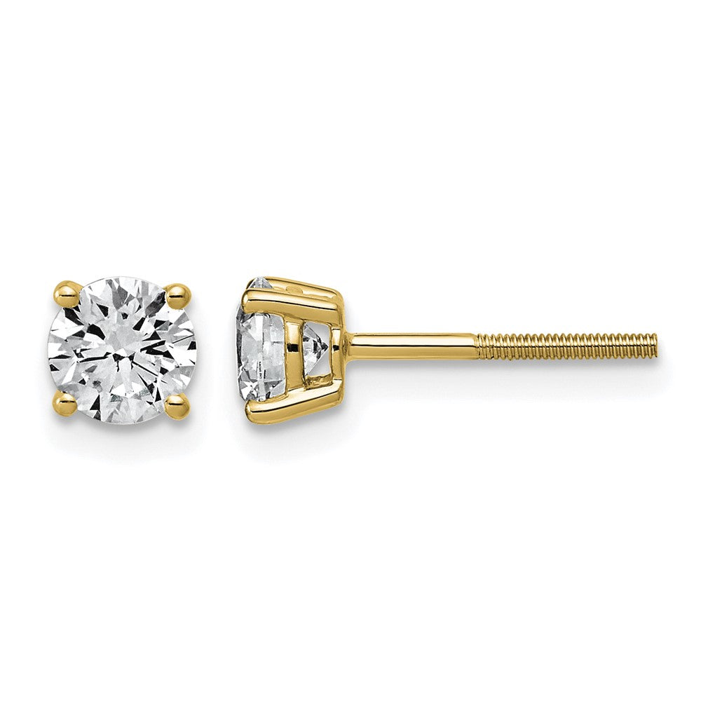 14ky 1ct Lab Grown Dia VS+ F+ Comp Lightweight Screwback Earrings