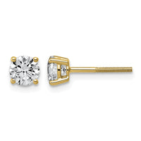 14ky 1ct Lab Grown Dia VS+ F+ Comp Lightweight Screwback Earrings