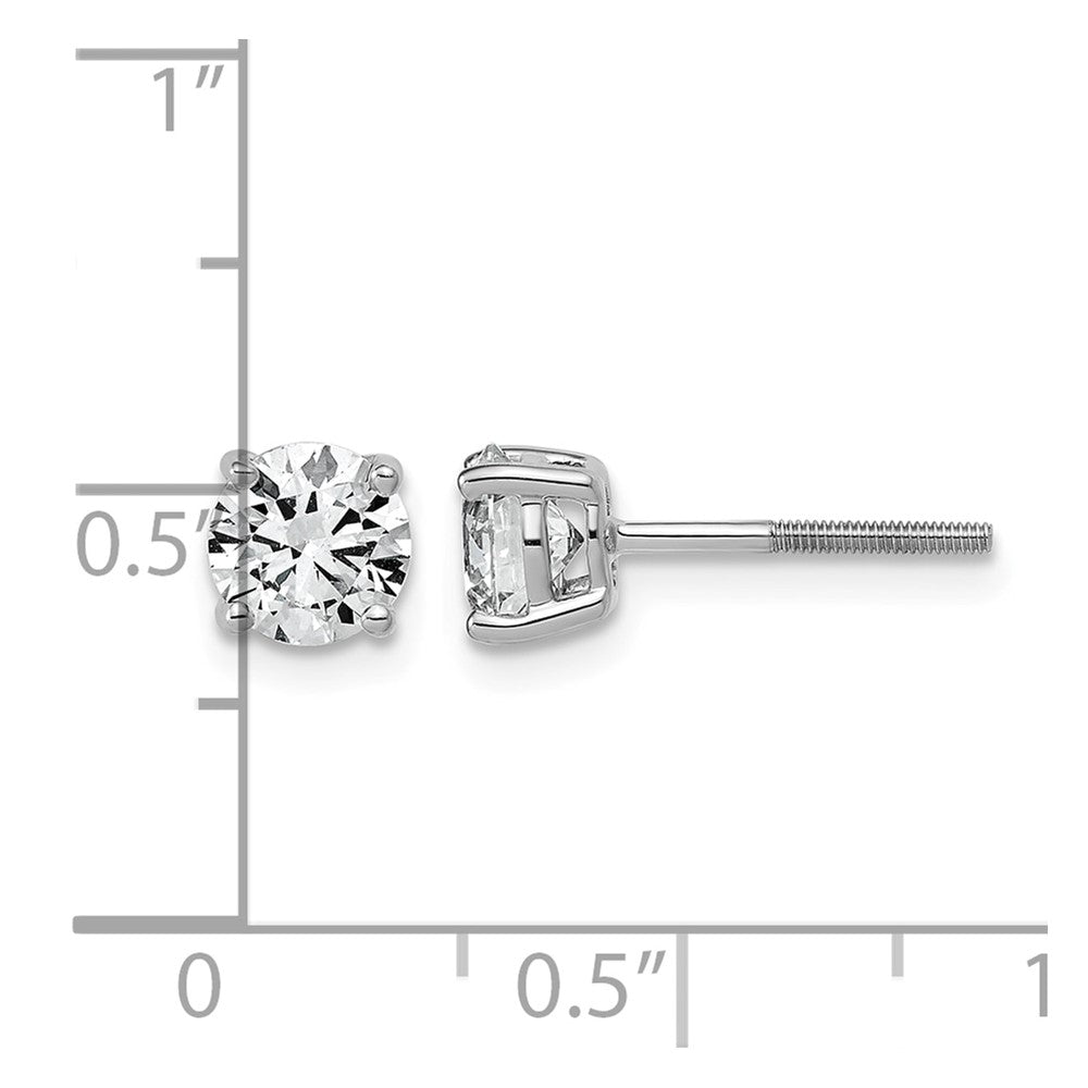 14kw 1 1/2ct Lab Grown Dia VS/SI+ G+ Comp Lightweight Screwback Earrings