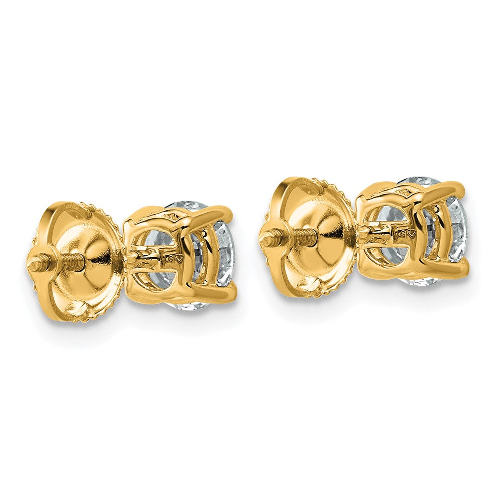 14ky 1 1/2ct Lab Grown Dia VS+ F+ Round Comp Ltwt Scrwbck Earrings