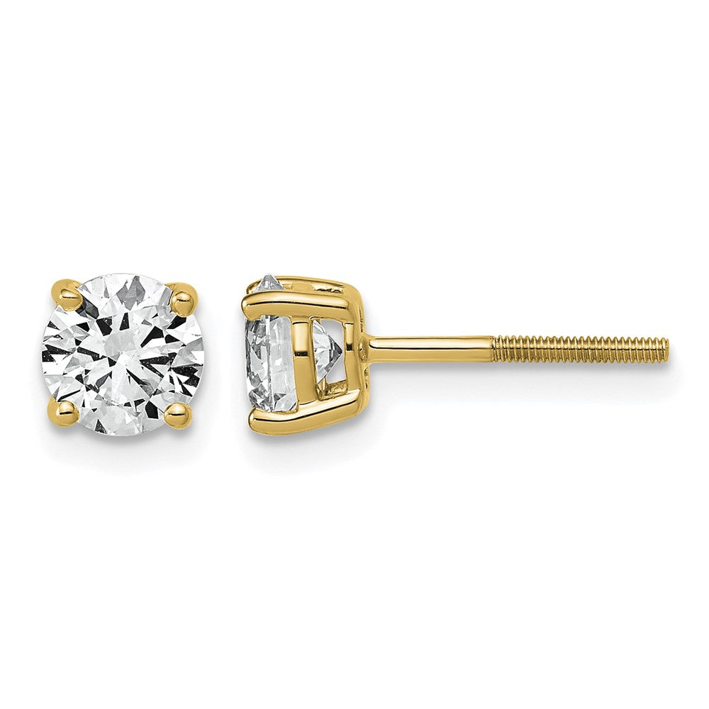 14ky 1 1/2ct Lab Grown Dia VS+ F+ Round Comp Ltwt Scrwbck Earrings