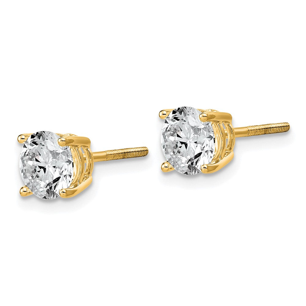 14ky 2ct Lab Grown Dia VS/SI+ G+ Comp Lightweight Screwback Earrings