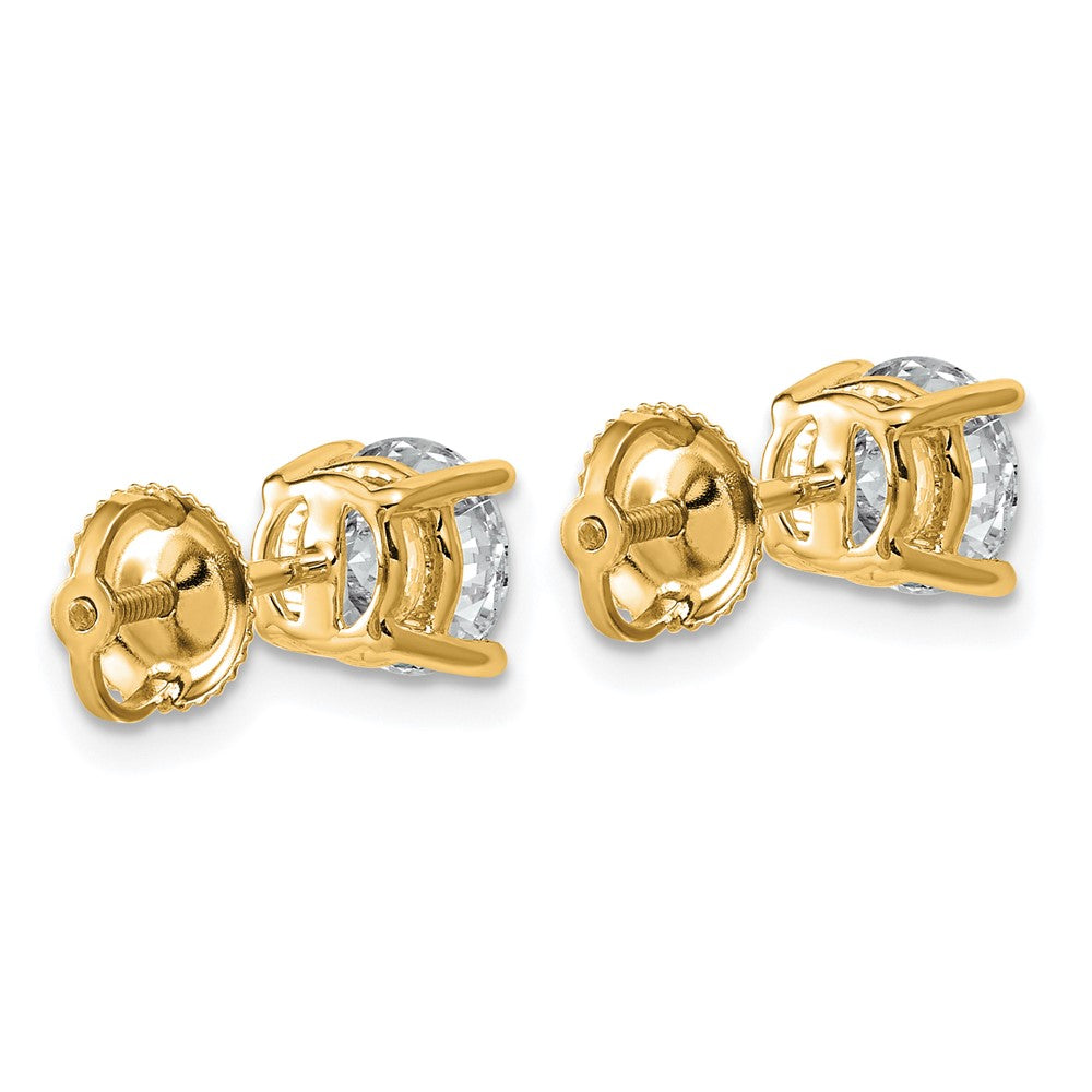 14ky 2ct Lab Grown Dia VS/SI+ G+ Comp Lightweight Screwback Earrings