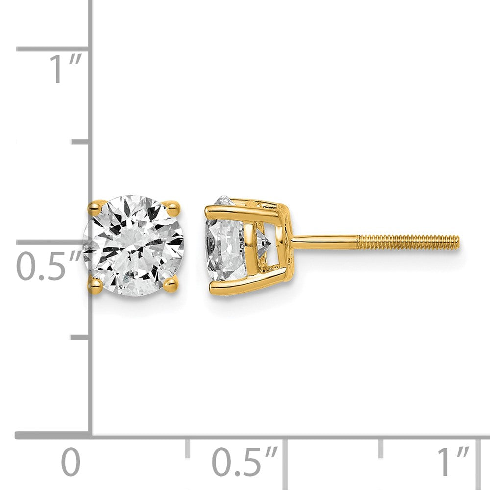14ky 2ct Lab Grown Dia VS/SI+ G+ Comp Lightweight Screwback Earrings