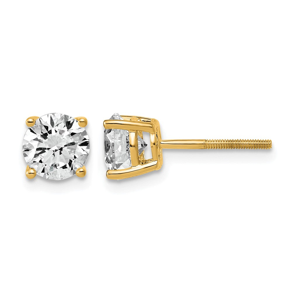 14ky 2ct Lab Grown Dia VS+ F+ Comp Lightweight Screwback Earrings