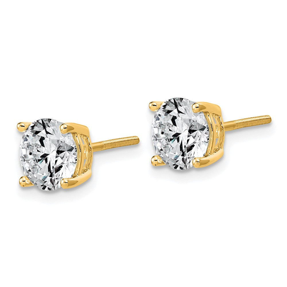 14ky 4ct Lab Grown Dia VS+ F+ Comp Lightweight Screwback Earrings