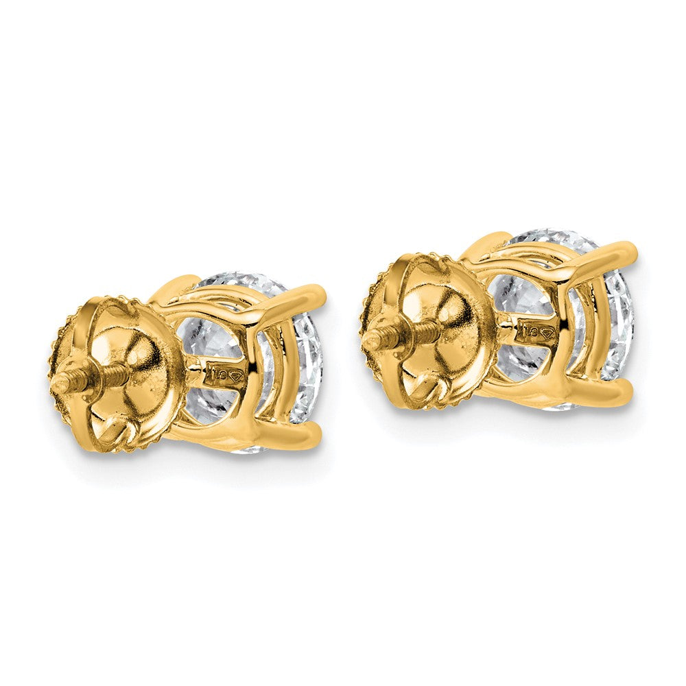 14ky 4ct Lab Grown Dia VS+ F+ Comp Lightweight Screwback Earrings