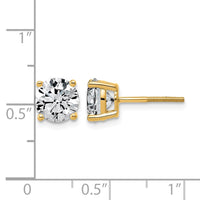 14ky 4ct Lab Grown Dia VS+ F+ Comp Lightweight Screwback Earrings