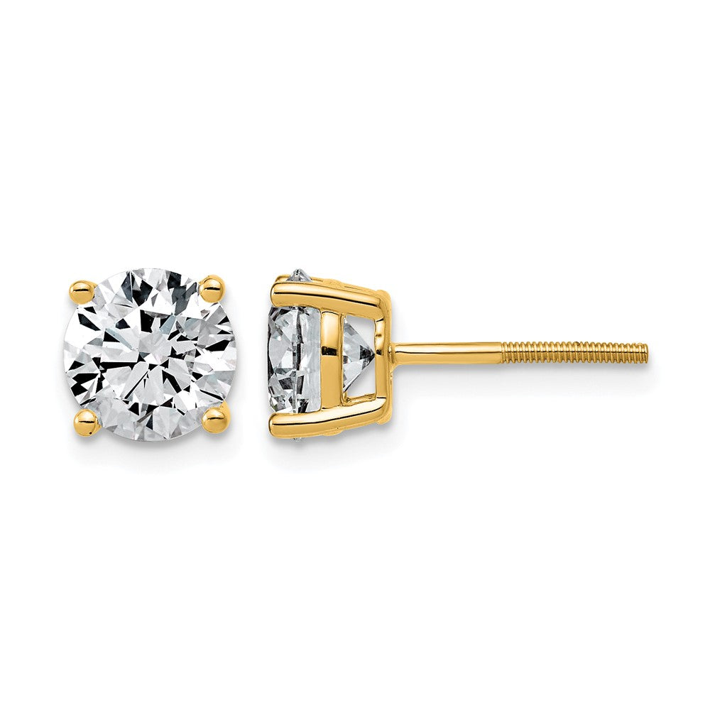 14ky 4ct Lab Grown Dia VS/SI+ G+ Comp Lightweight Screwback Earrings