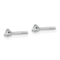 18kw 1/10ct Lab Grown Diamond VS+ F+ Round Comp 3 Prong Stud Earrings