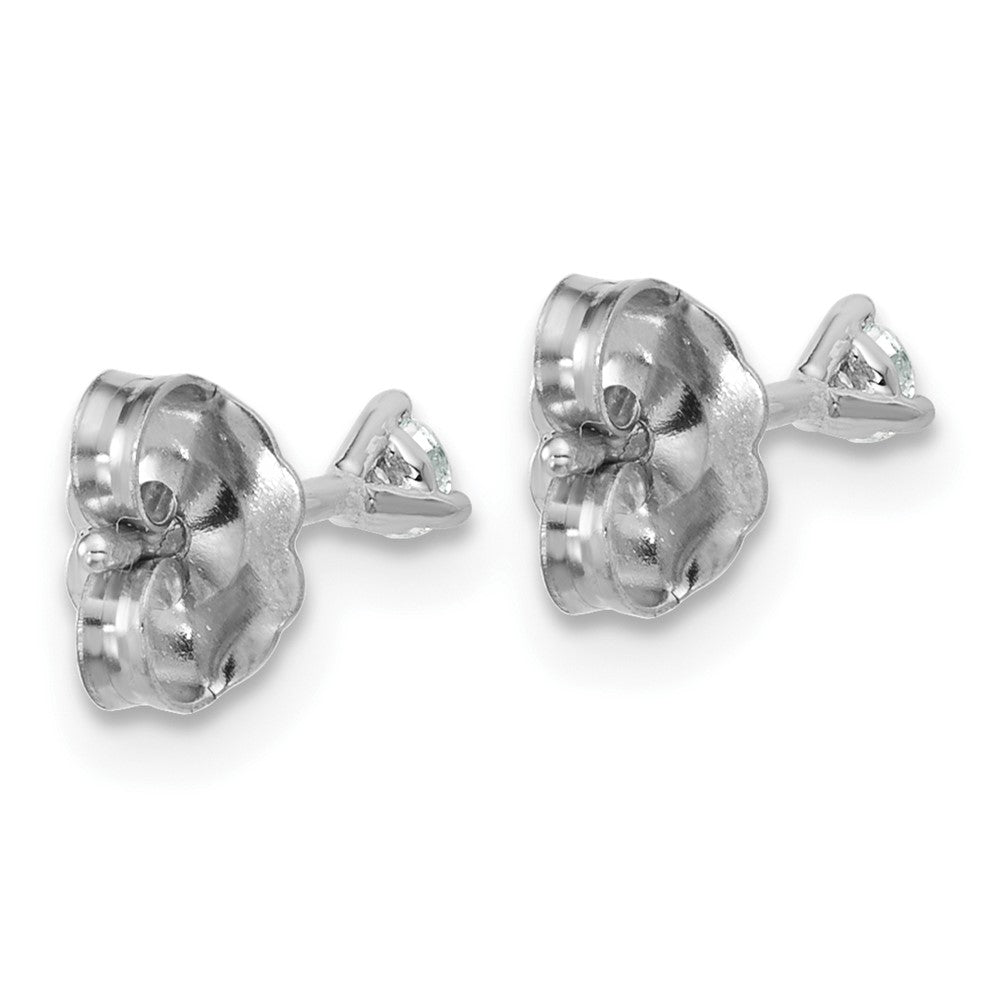18kw 1/10ct Lab Grown Diamond VS+ F+ Round Comp 3 Prong Stud Earrings