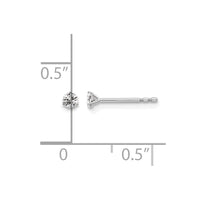 18kw 1/10ct Lab Grown Diamond VS+ F+ Round Comp 3 Prong Stud Earrings