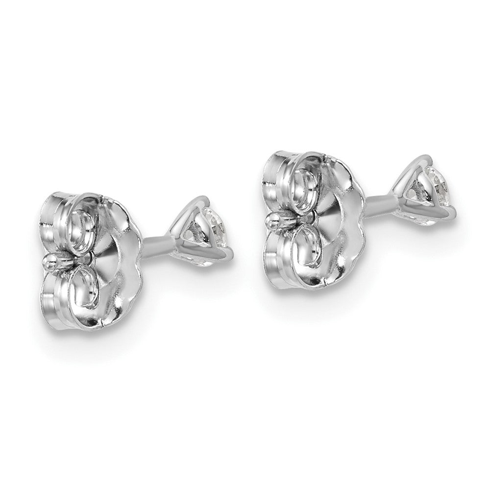 14kw 1/6ct Lab Grown Diamond VS+ F+ Round Comp 3 Prong Stud Earrings