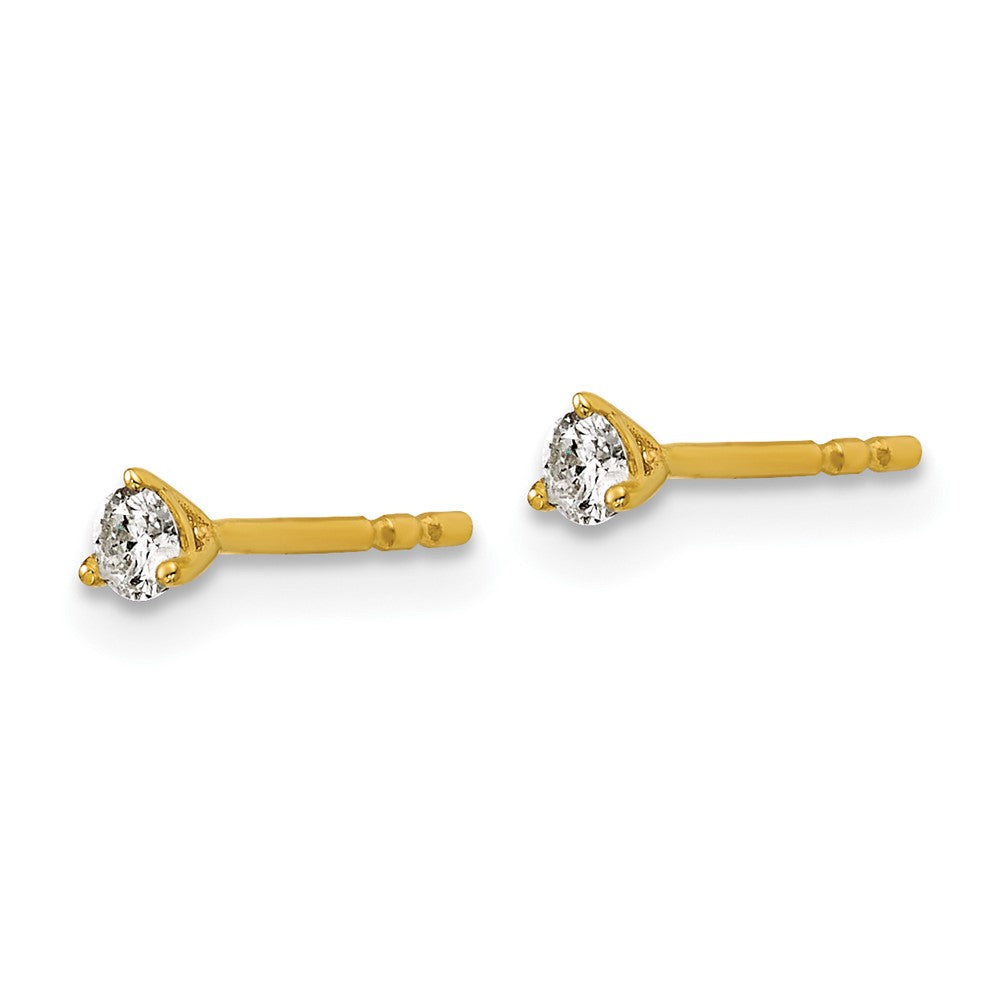 14ky 1/6ct Lab Grown Diamond VS/SI+ G+ Round Comp 3 Prong Stud Earrings