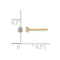 14ky 1/6ct Lab Grown Diamond VS/SI+ G+ Round Comp 3 Prong Stud Earrings