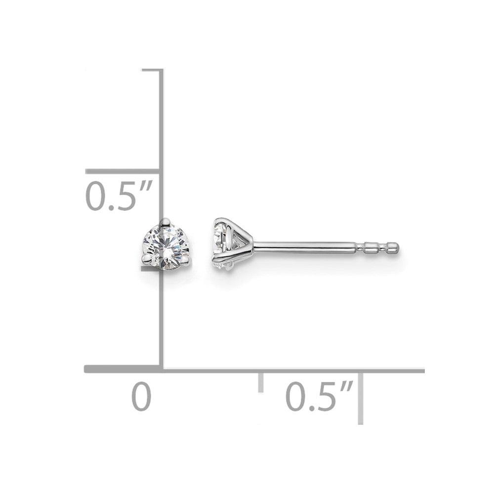 14kw 1/5ct Lab Grown Diamond VS+ F+ Round Comp Stud Earrings