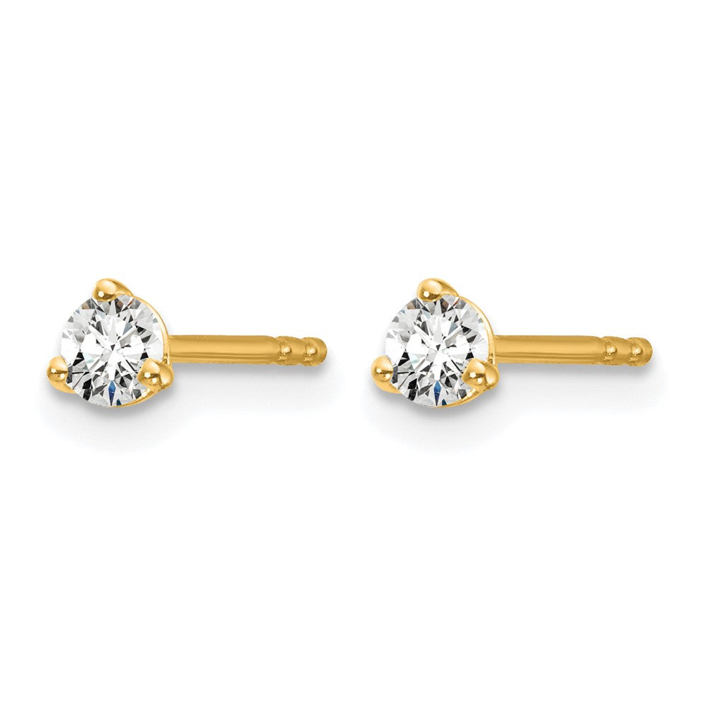 14ky 1/5ct Cert Lab Grown Diamond VS+ F+ Round Comp Stud Earrings