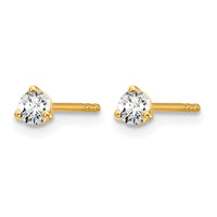 14ky 1/5ct Cert Lab Grown Diamond VS+ F+ Round Comp Stud Earrings