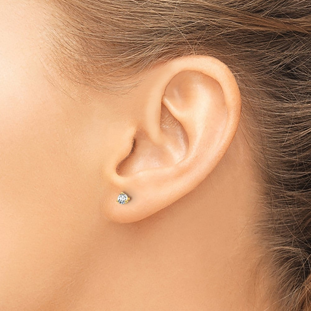 14ky 1/5ct Cert Lab Grown Diamond VS+ F+ Round Comp Stud Earrings