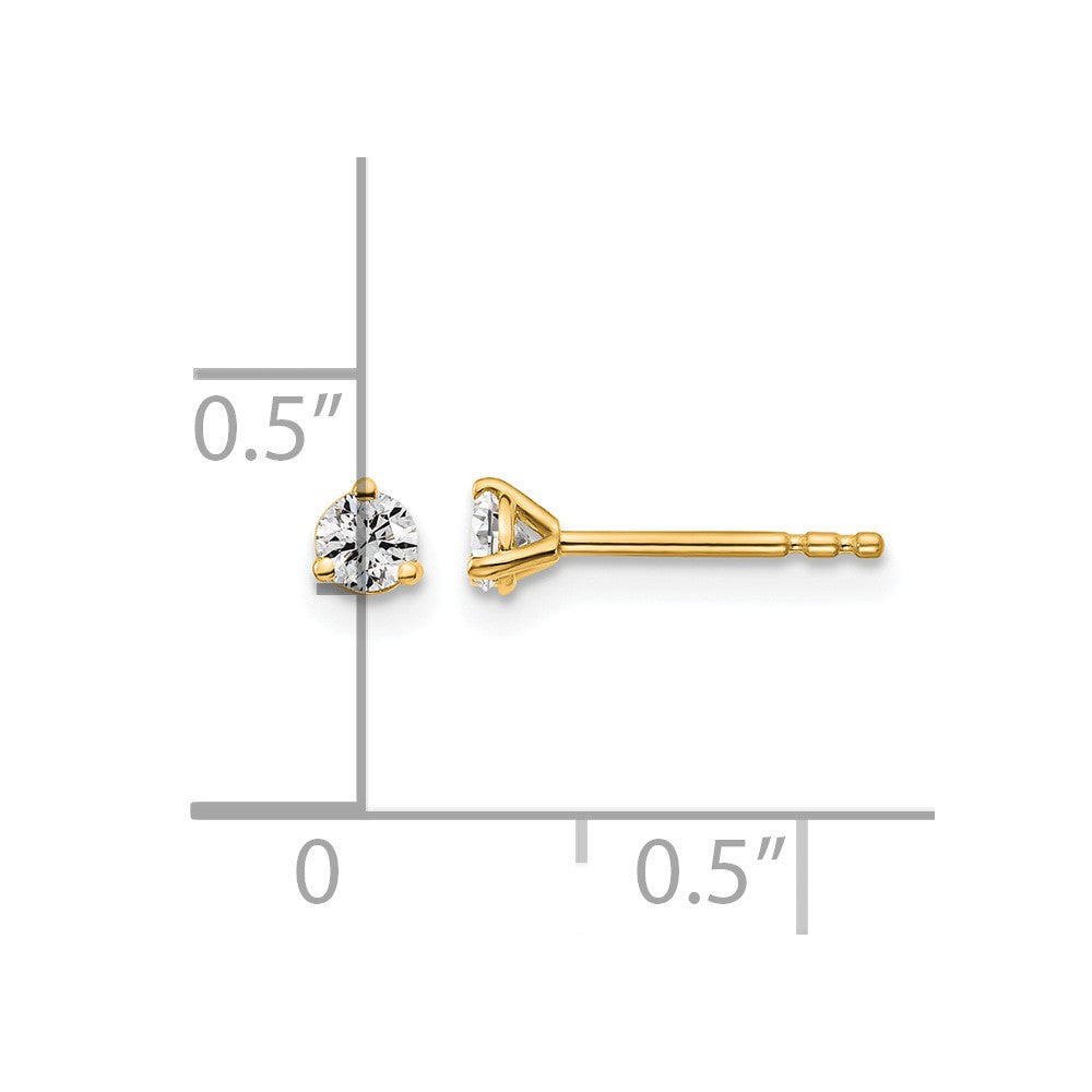14ky 1/5ct Lab Grown Diamond VS/SI+ G+ Round Comp Stud Earrings