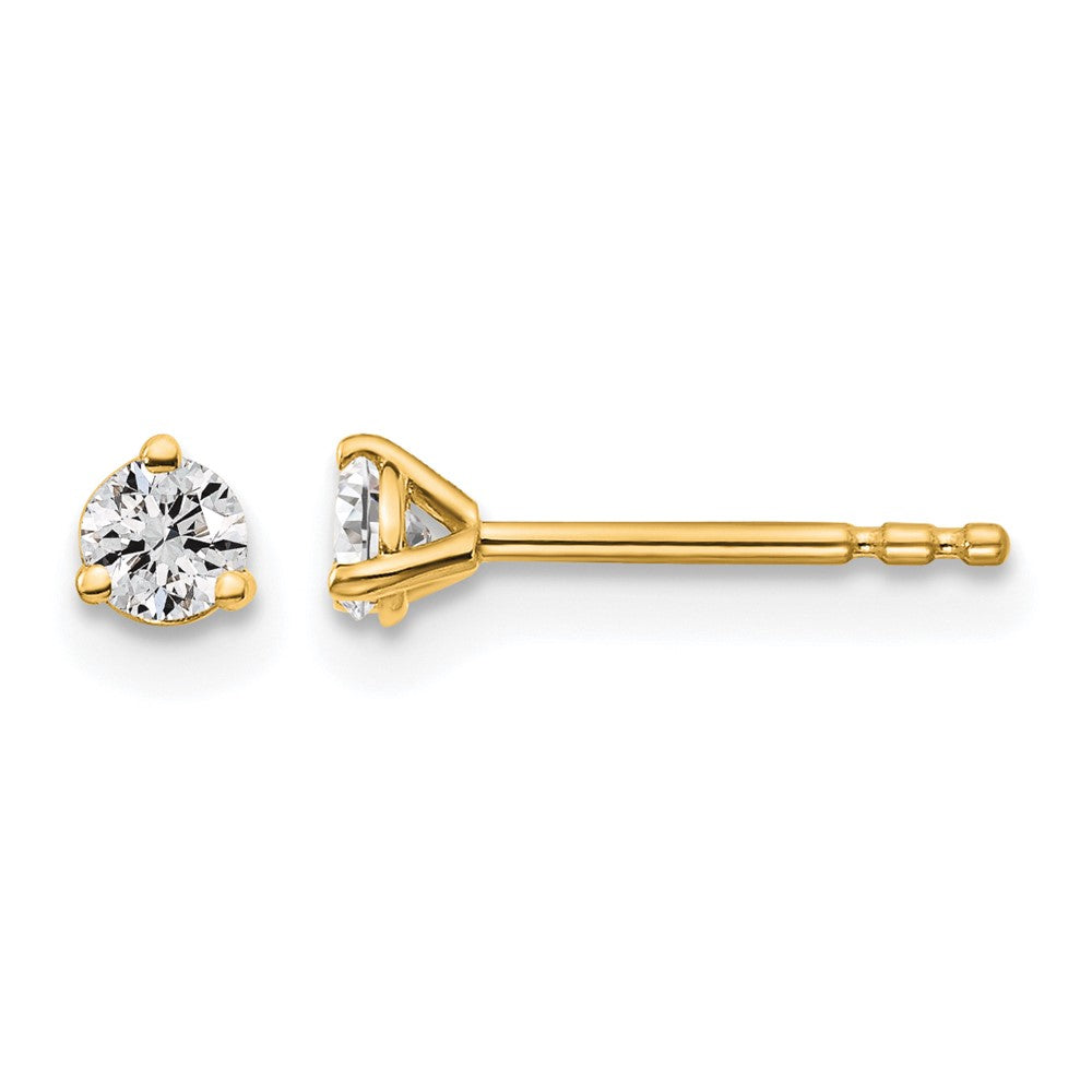 14ky 1/5ct Cert Lab Grown Diamond VS+ F+ Round Comp Stud Earrings