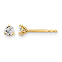 14ky 1/5ct Lab Grown Diamond VS+ F+ Round Comp Stud Earrings