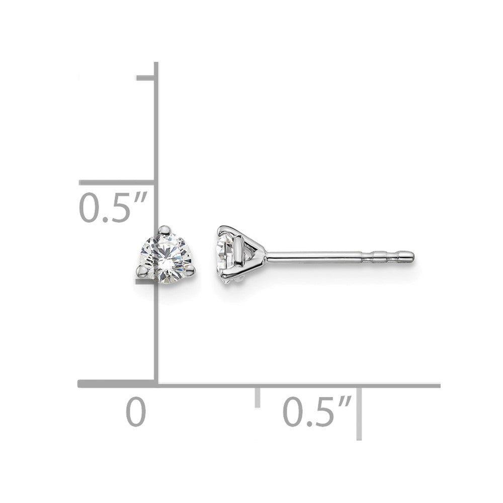 18kw 1/4ct Lab Grown Diamond VS+ F+ Round Complete Stud Earrings