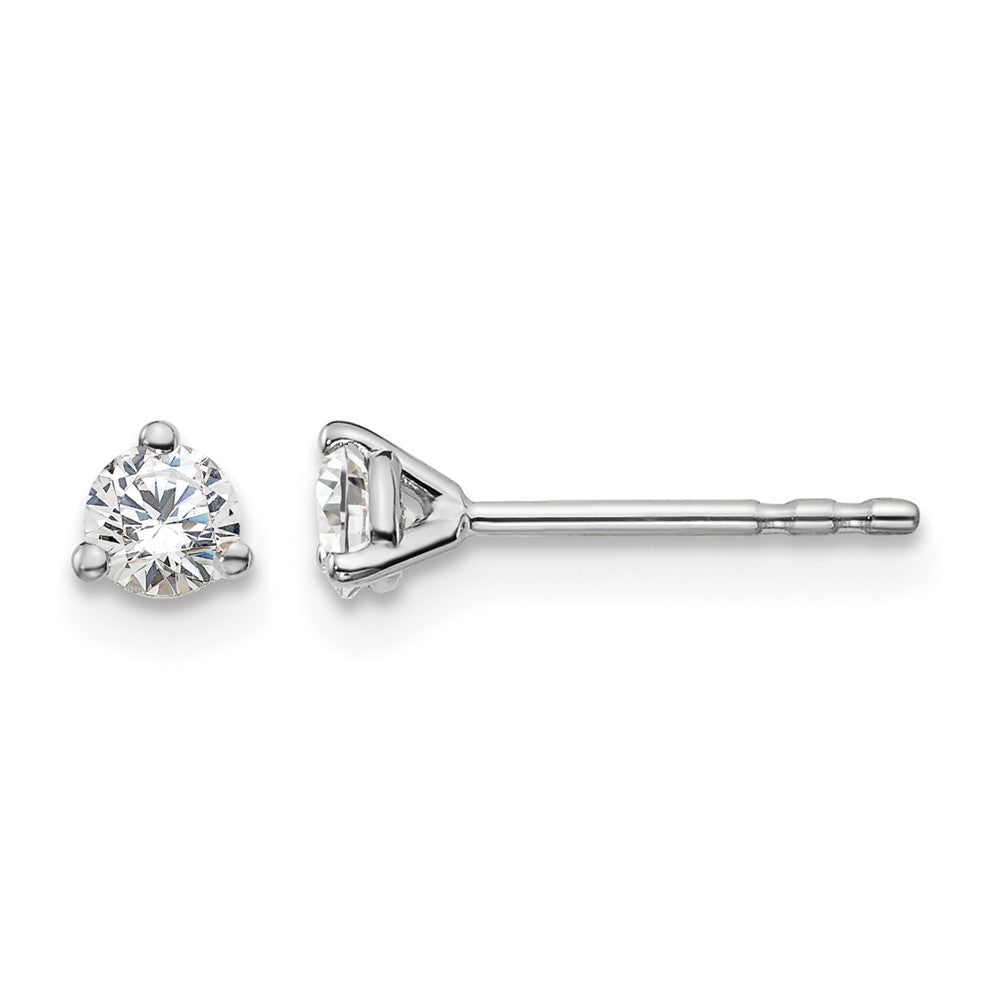 18kw 1/4ct Lab Grown Diamond VS+ F+ Round Complete Stud Earrings